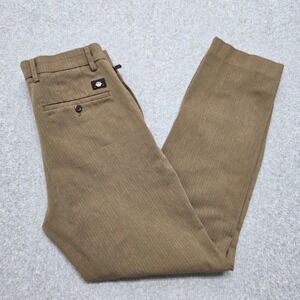 Dockers City Tech Trouser Men's 29x30 Slim Fit Brown Herringbone Khaki Pants